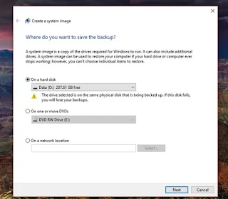 Cara Membuat System Recovery Image di Windows 10