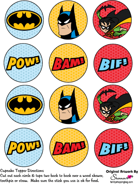 Toppers o Etiquetas  para Imprimir Gratis de Batman.