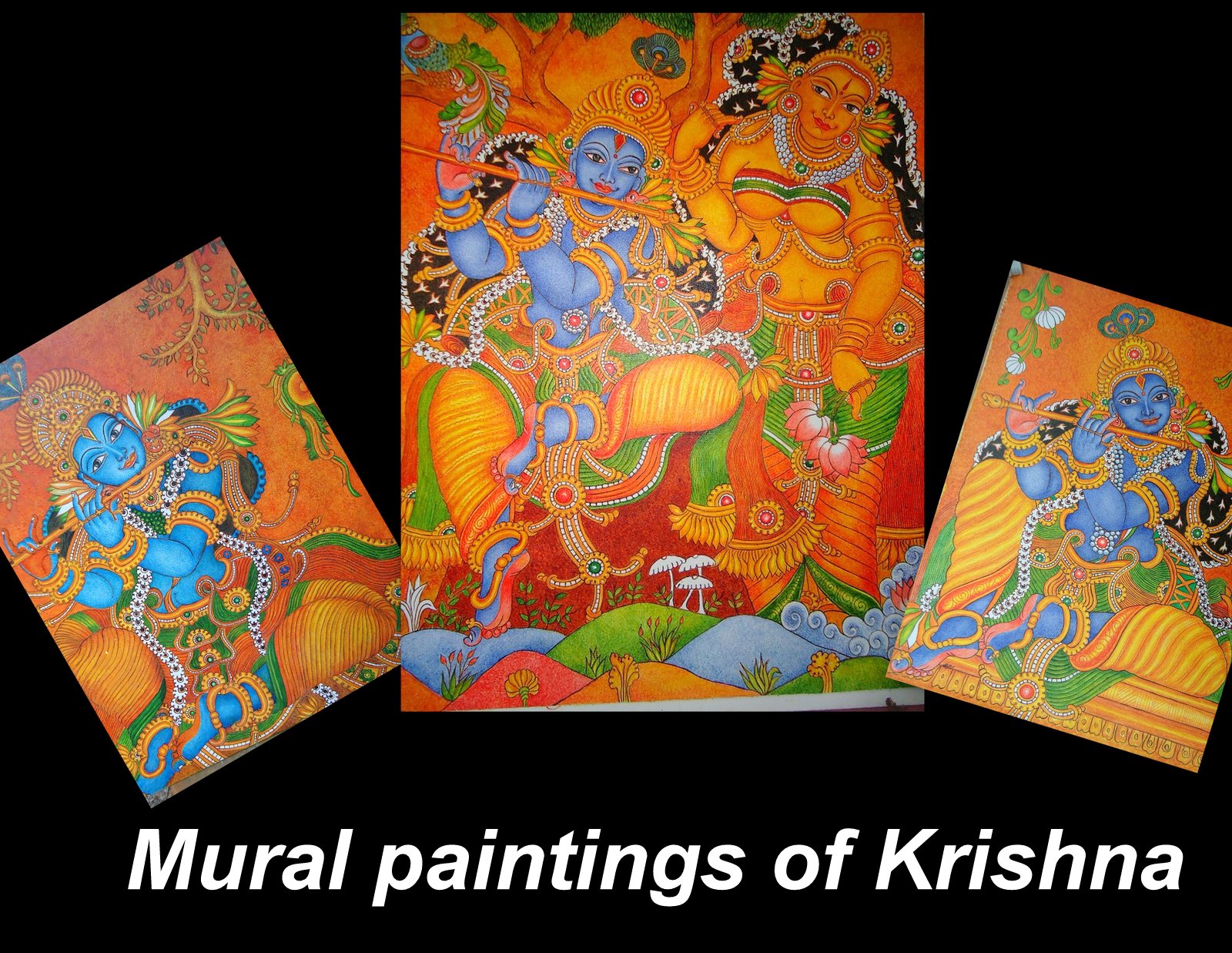 my talent Mural paintings of krishna