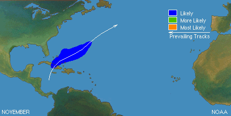 Historical Hurricane Tracks For November