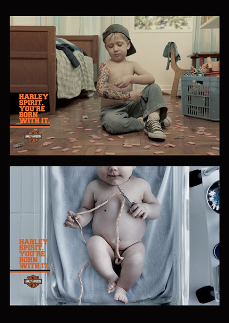 Harley Davidson, enfants, Street marketing, Marketing alternatif