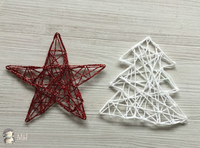 Figuras navideñas con hilos