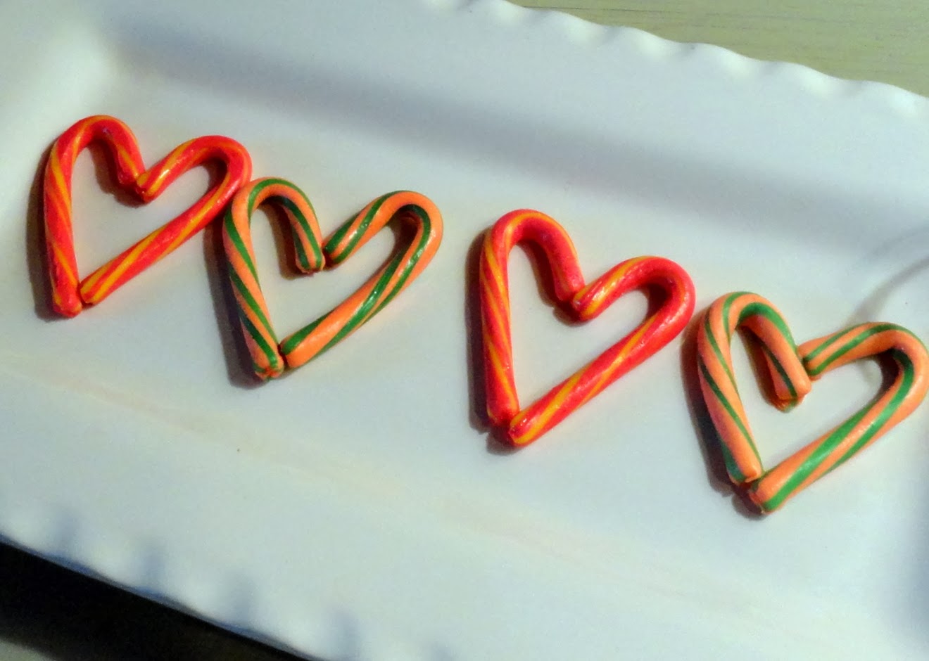 Candy Cane Valentine's day heart treats