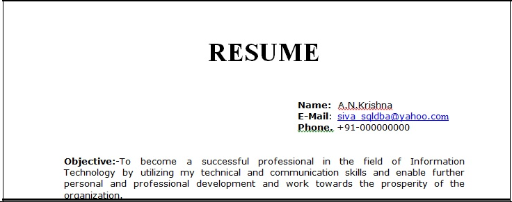 welcome to microsoft sql dba world resume preparation steps for resume preparation for freshers