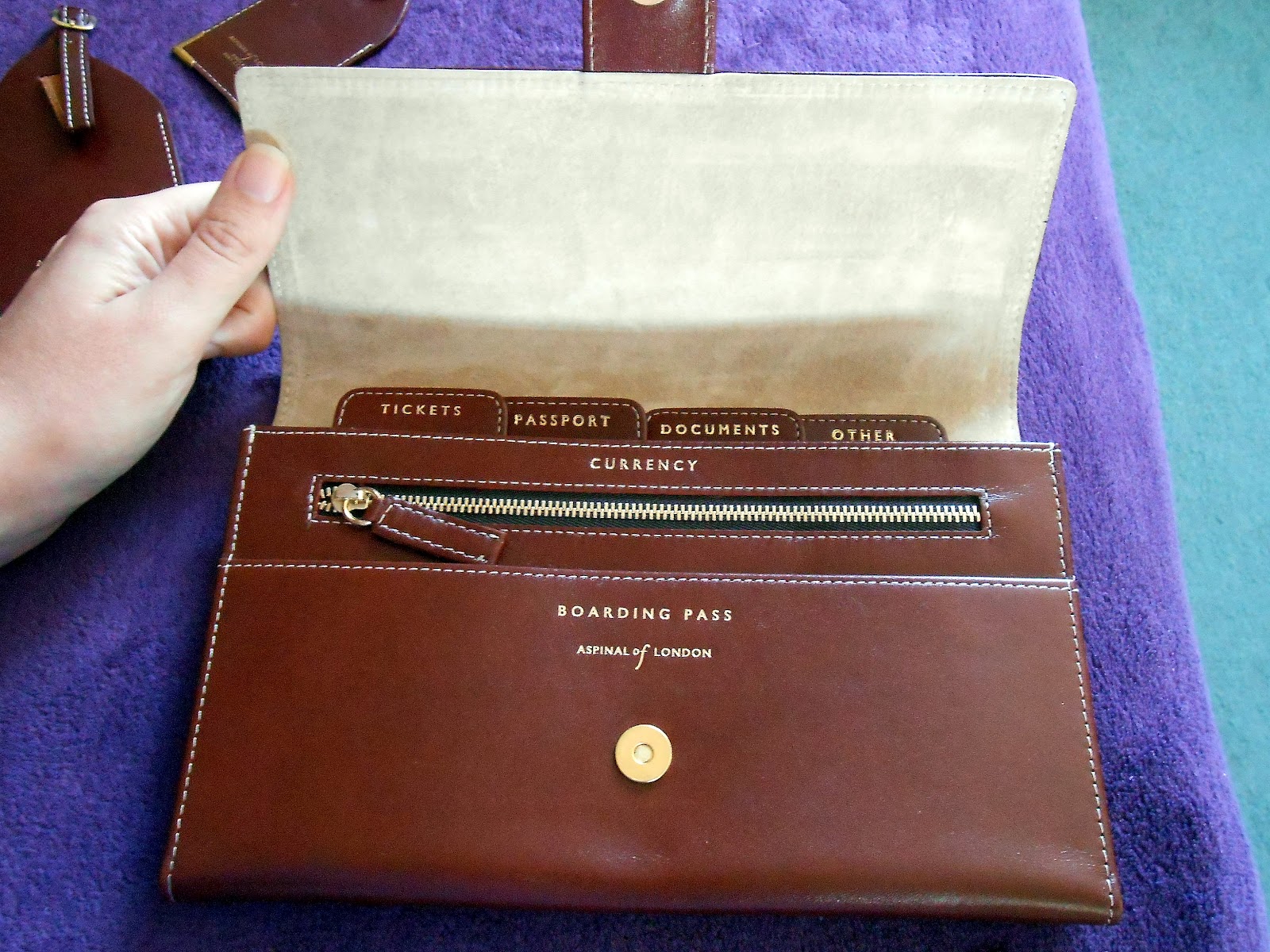 Travelling Footprints Review Aspinal Of London Deluxe Travel Set The Travel Wallet Is Even Large Enough For Passport With Cover On To Easily Slide In And Fastens Shut A Secure Snap Closure