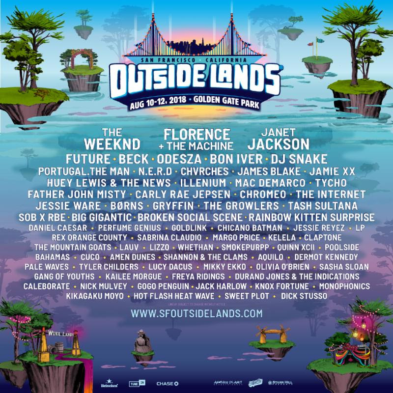 san diego dialed in Outside Lands 2018 Lineup Announced