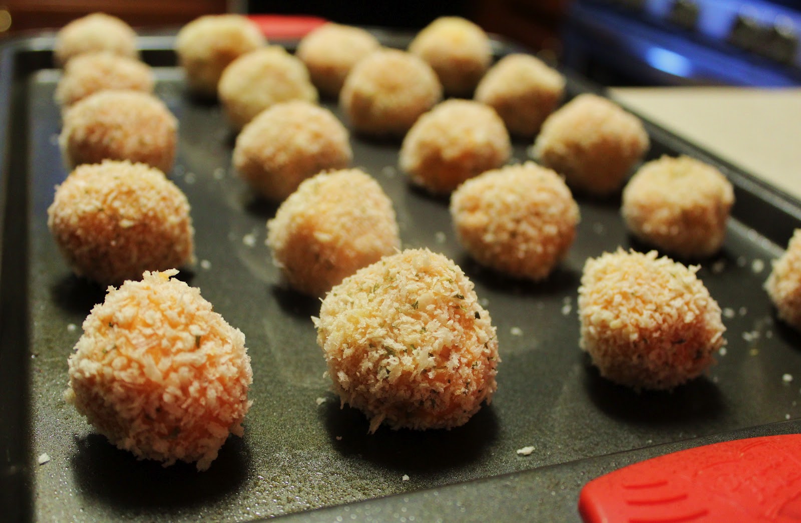 Baked sweet potato panko crusted balls. Awesomeness.