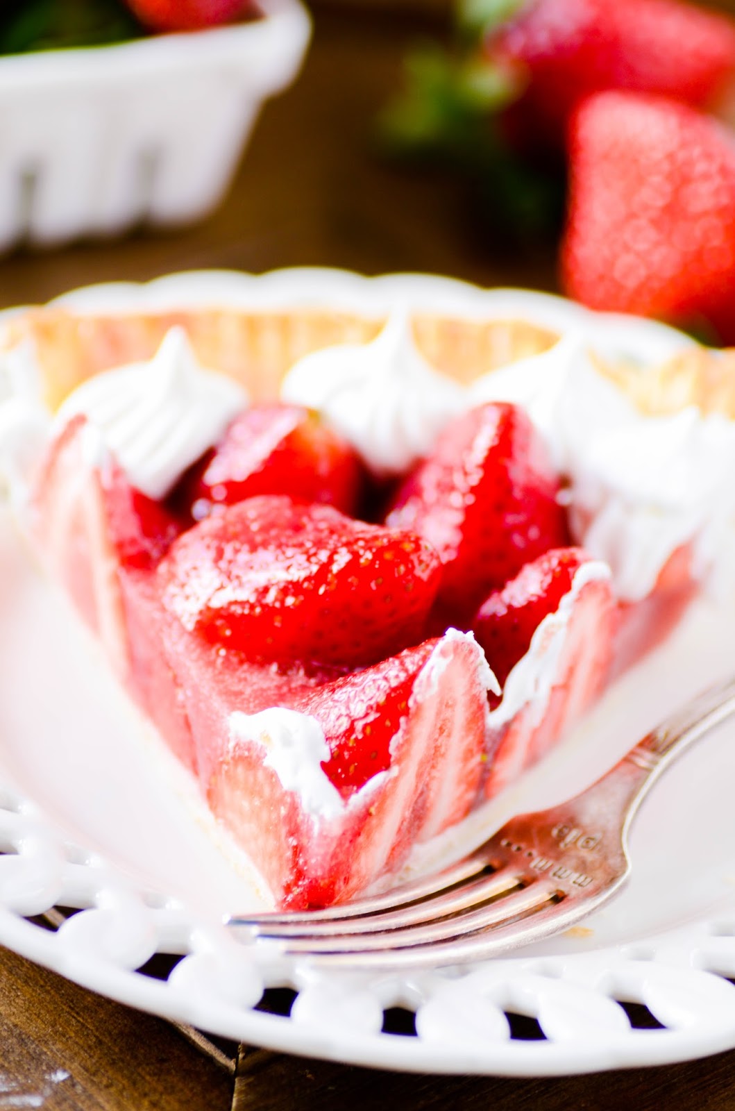 Delicious strawberry pie with a completely homemade filling.