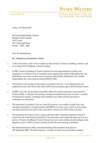 <p class="docs">Letter to Grant Marjoribanks, Herbert Smith Freehills</br>10 March 2017</p>