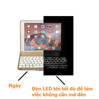 Bàn phím ốp lưng ipad mini Bluetooth keyboard tích hợp đèn LED 7 màu - 1