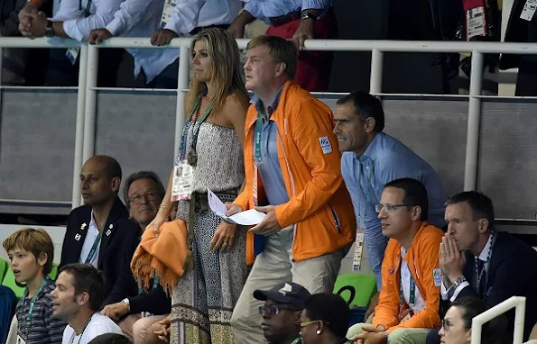 Queen Maxima and King Willem-Alexander attend the Medley Relay Final of the Rio 2016 Summer Olympic Games