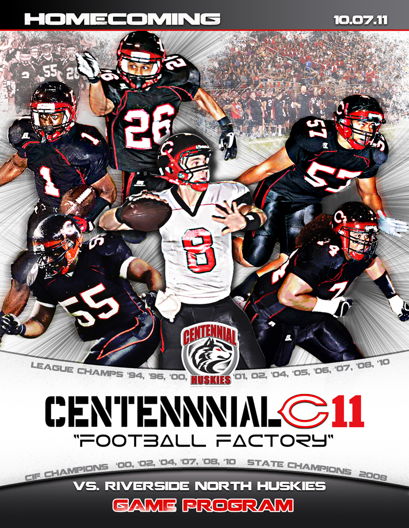 Pretty Witty Designs Centennial HS Football Program Cover