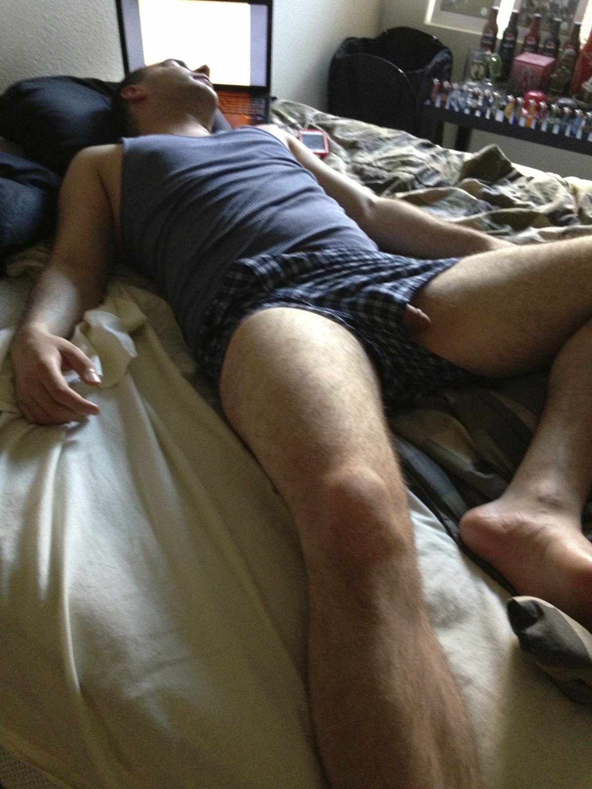 Dude caught sleeping cock out