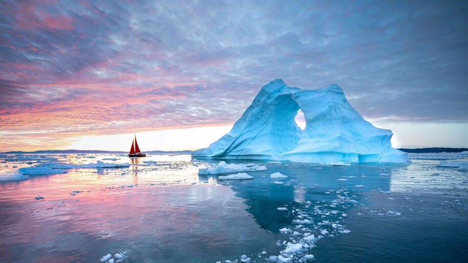 Iceberg, Ocean, Sunset, Scenery, 4K, #6.2201