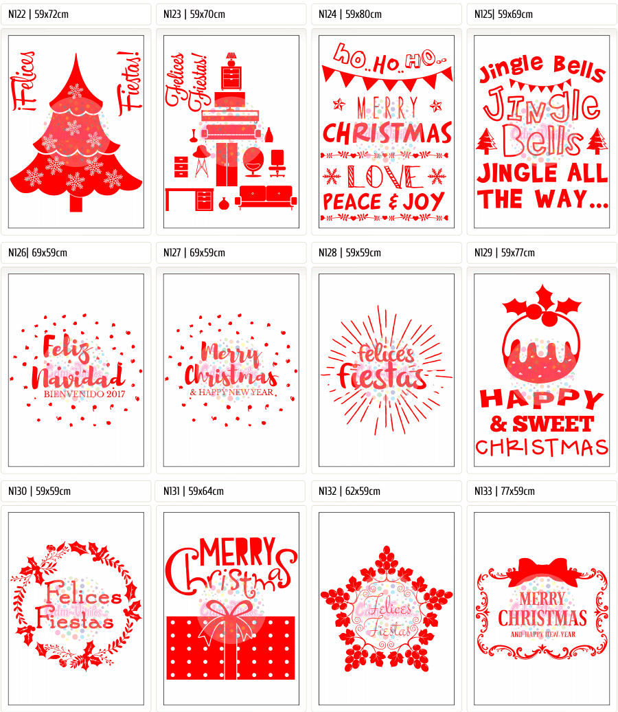 vinilos navideños, vinilos para vidrieras navidad,Vinilos Navidad 2016, Feliz Año Nuevo 2017, Carteles, Vidrieras, vinilos decorativo, vinilos trineos, vinilos arboles navidad