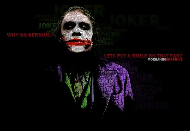 Moe Rahim Graphics: Typography portrait of the joker from batman.
