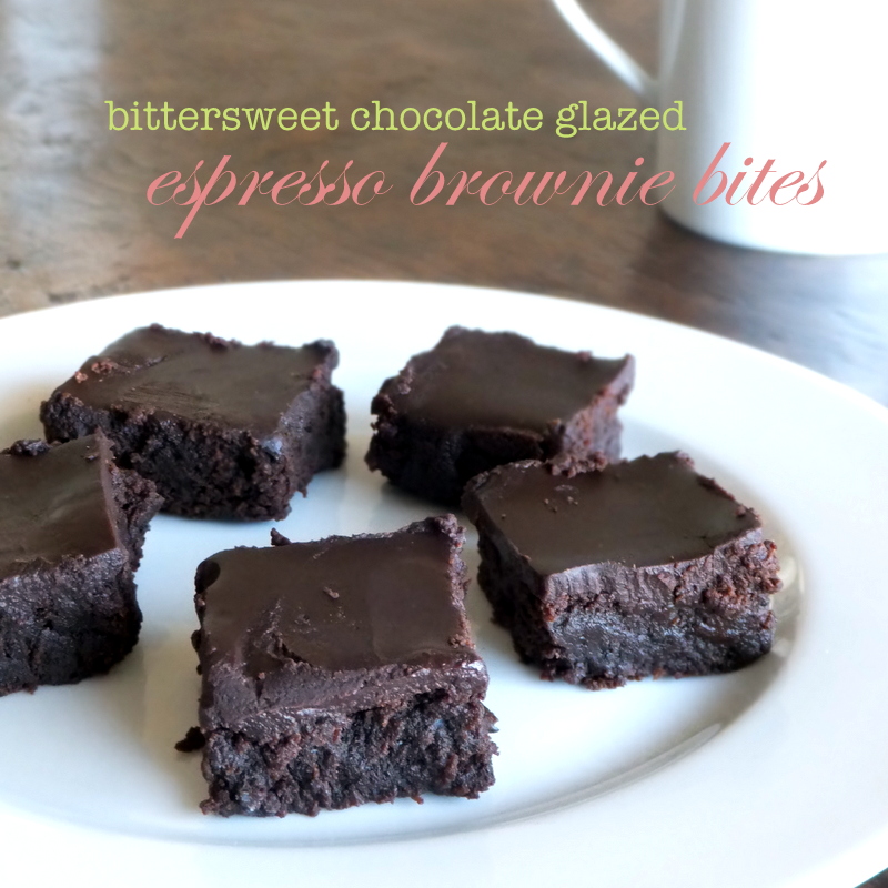 The Sweet Talker Bittersweet Chocolate Glazed Espresso Brownie Bites