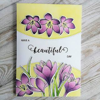 Crocus flowers card with PPP stamps