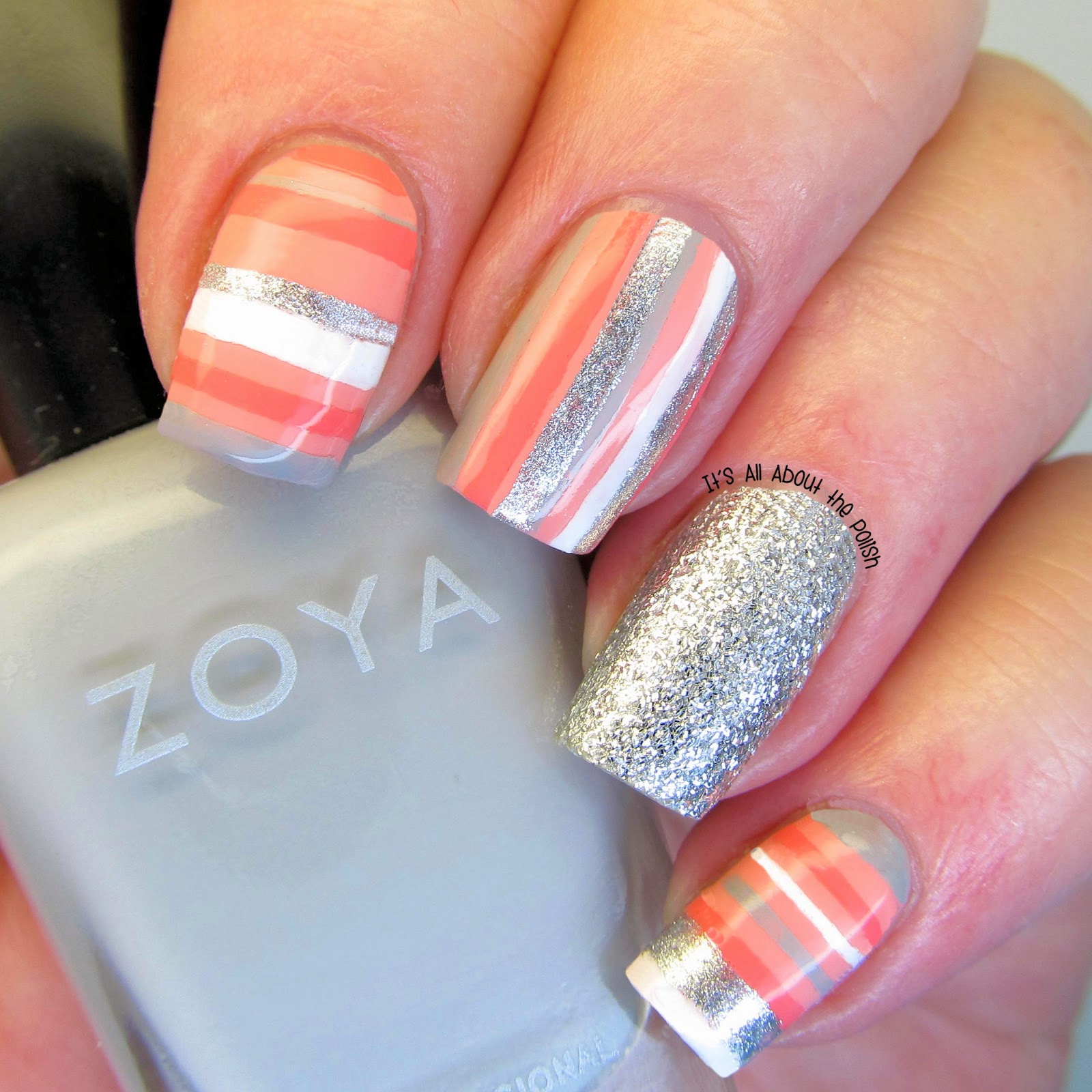 It's all about the polish: Multi-colour nail art stripes photo tutorial