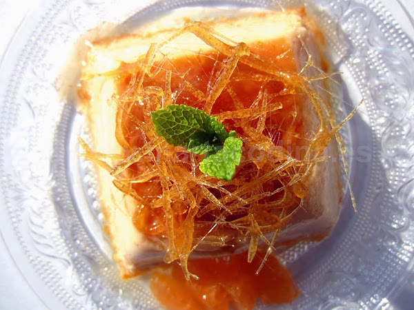 Flan de mandarina y limoncello