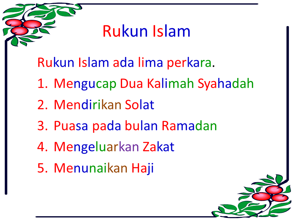 Rukun islam ada 5 sebutkan