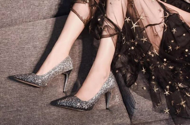 sparkling high heel for women, glitter high heels
