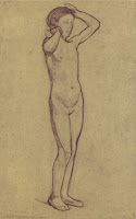 Mondrian A126 Standing Nude Girl with Raised Arms