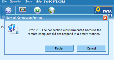 dial up error 718