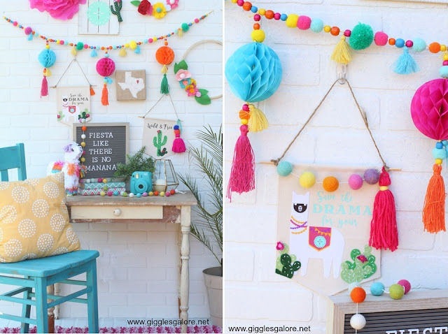 Imagem via: gigglesgalore.net decoração de festa no tema lhama