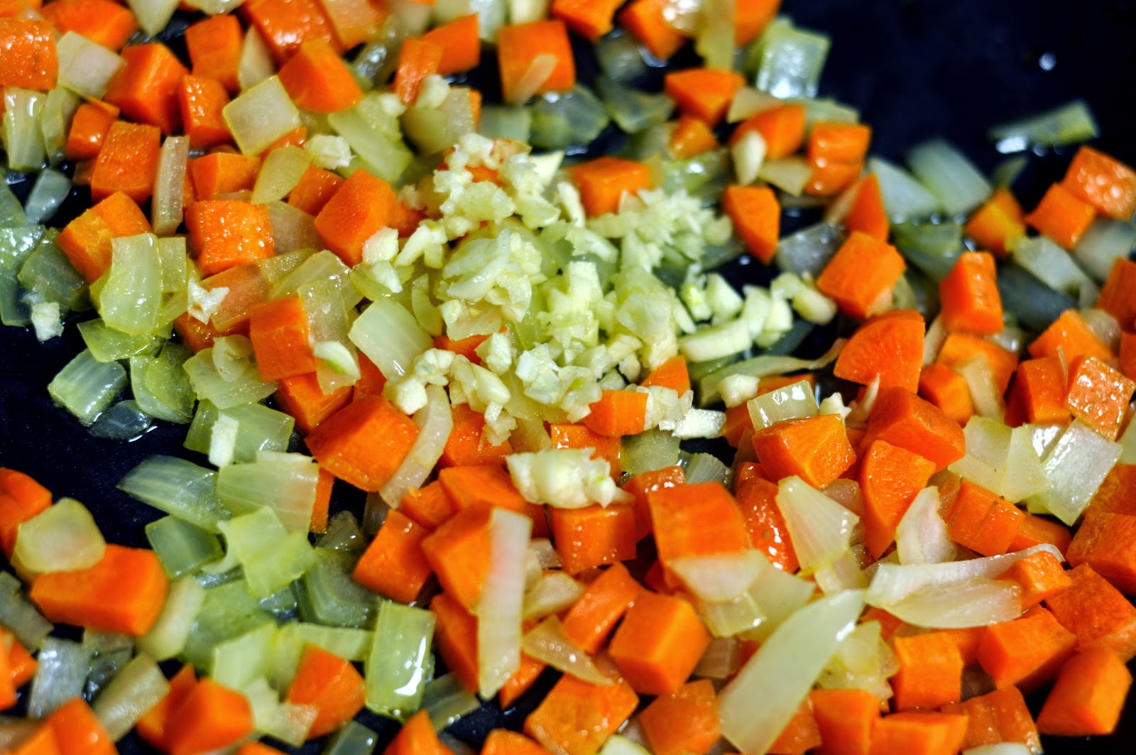 Chopped Carrot and Onions with Minced Garlic | Taste As You Go