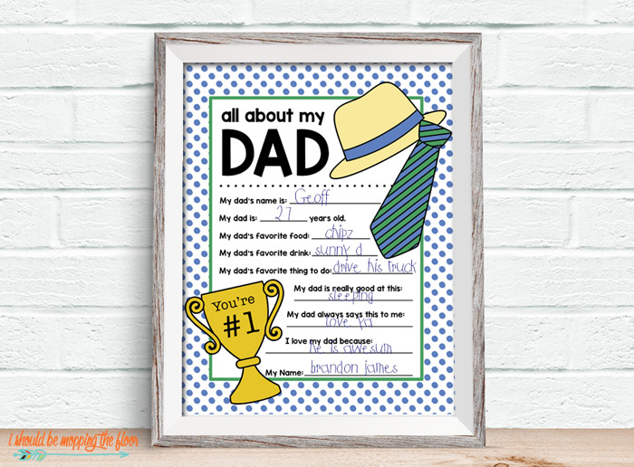 Free Printable Father's Day Questionnaire