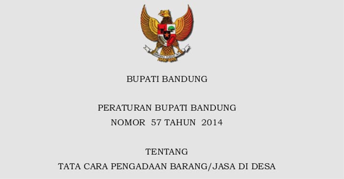 Perbup Pengadaan Barang dan Jasa di Desa