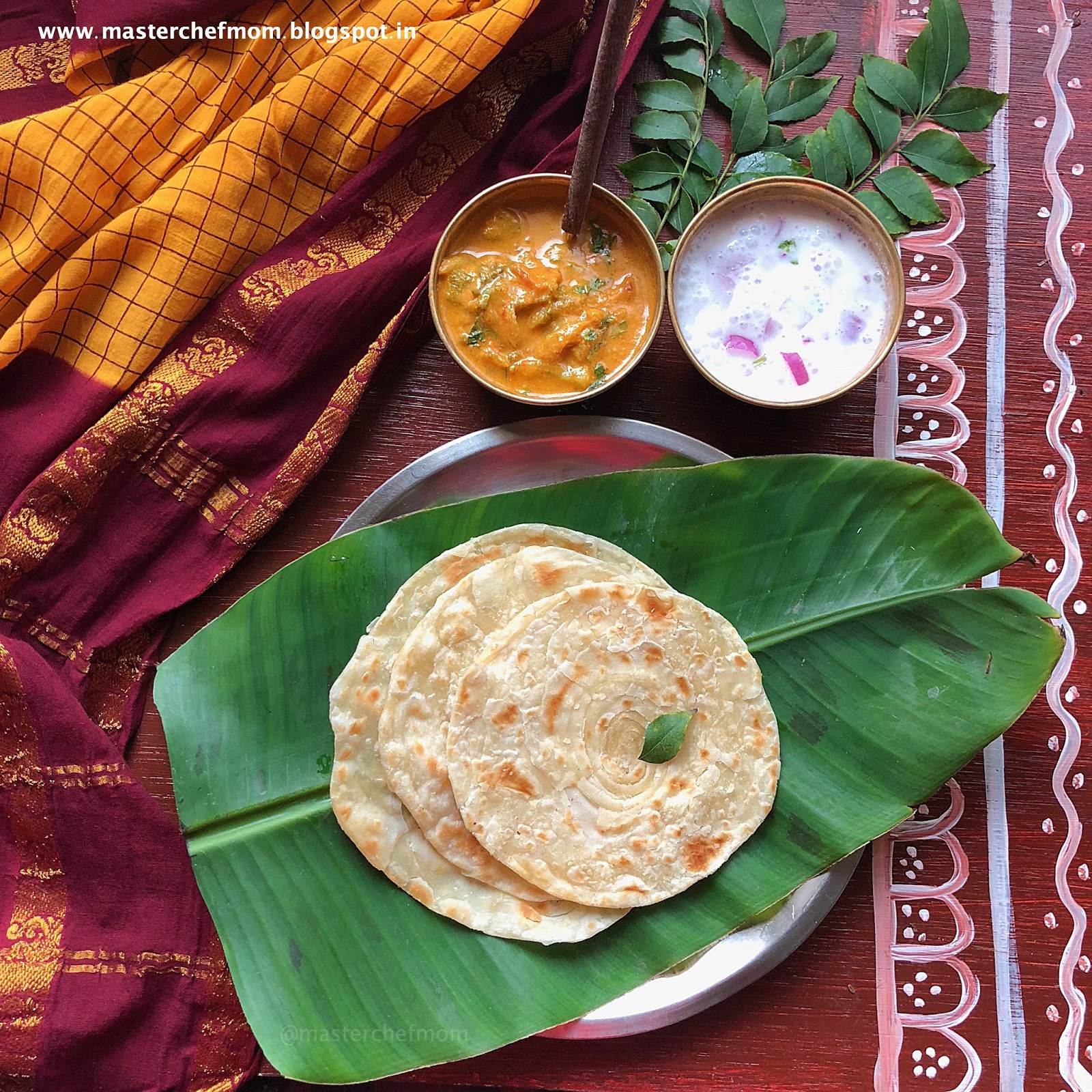 MASTERCHEFMOM Malabar Parotta Kerala Paratha Layered Flat Bread