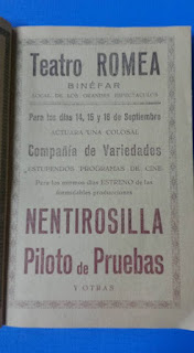 Cine Romea de Binéfar. Programa 1940