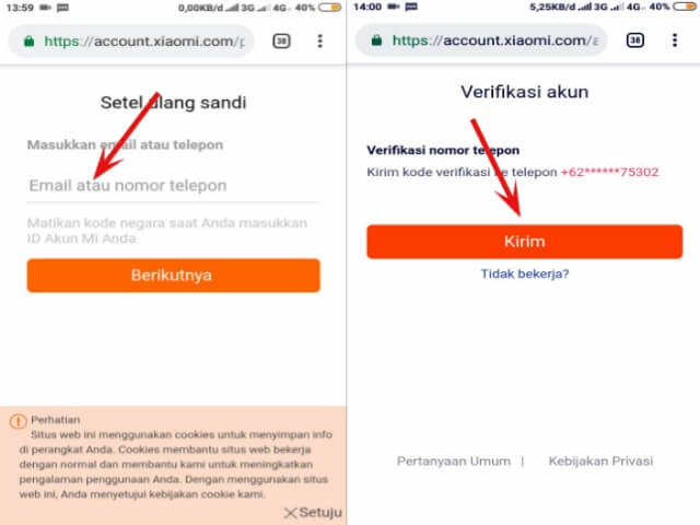 Memverifikasi nomor ponsel Memverifikasi nomor ponsel