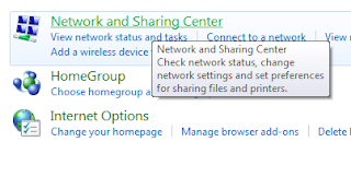 network and sharing centre