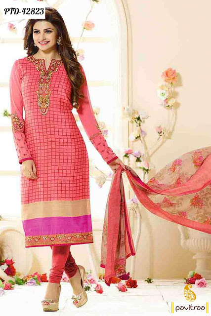 Prachi Desai Special Red Embroidery Salwar Suits