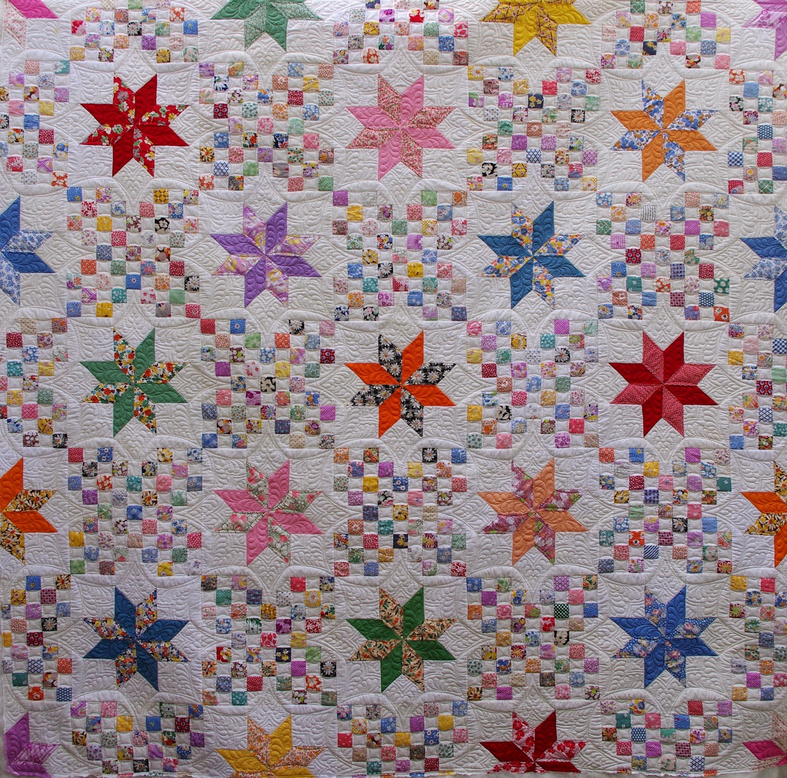 Quilts on Bastings: 1930's Vintage Le Moyne Star Quilt