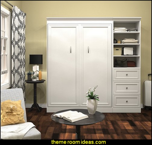 White Full Wall Bed Kit storage solutions White Full Wall Bed Kit storage solutions