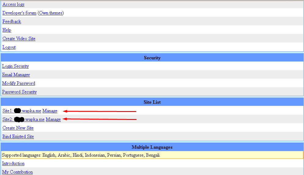 Modify password