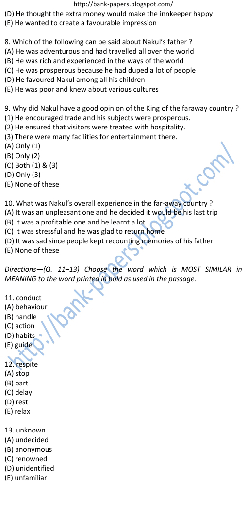Allahabad Bank Sample Question Papers
