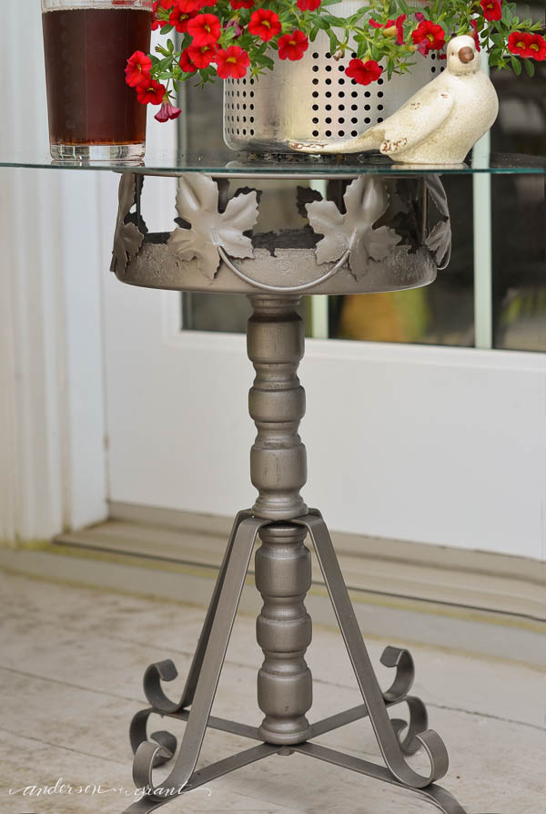 Repurposing a Plant Stand as an Outdoor Table anderson + grant