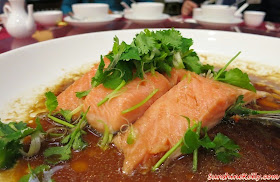 CNY 2015 Menu Review, Checkers Café, Dorsett Kuala Lumpur, Yee Sang, Salmon Pear Yee Sang, Steamed Salmon Fish, Virgin Soya Sauce