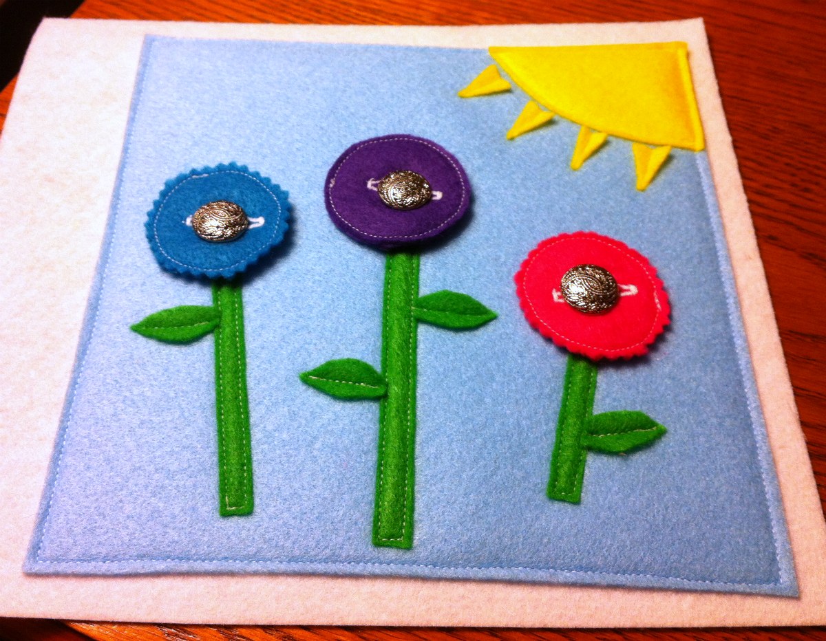 Testy yet trying: Busy Book - Simple Button Flowers Page