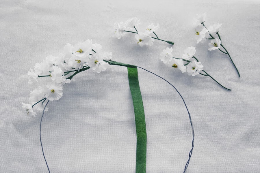 Flores y floratape - Diy corona de flores artificiales2