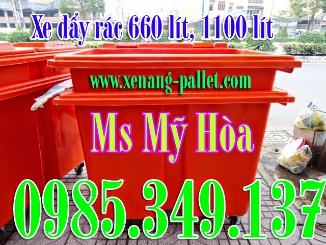 Xe đẩy rác 660 lít