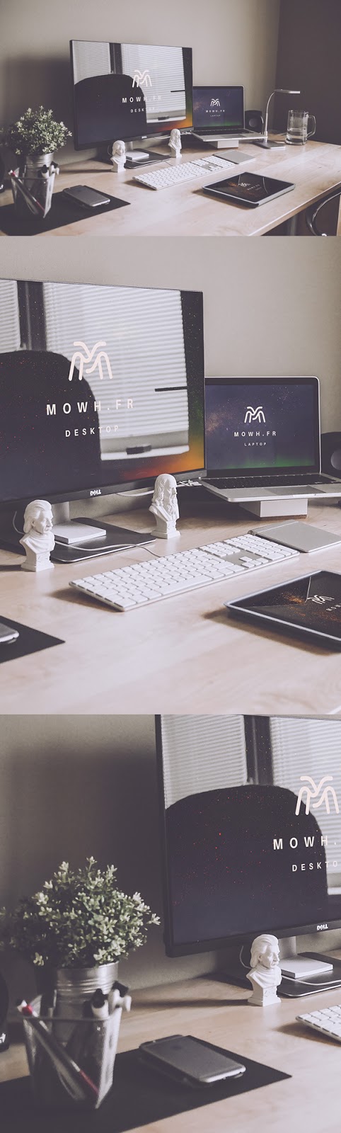 Free Devices (Dell monitor + Macbook + iPad) Mockup Templates Download Free Mockup PSD 2018 - Free Devices (Dell monitor + Macbook + iPad) Mockup Templates