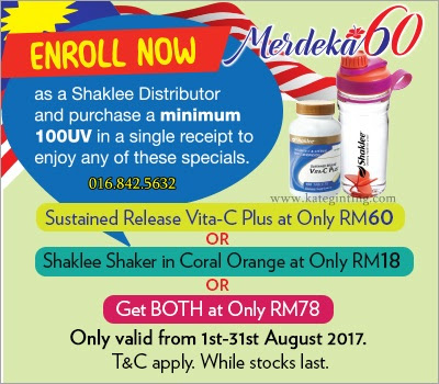 Promosi Shaklee Ogos 2017 | Merdeka 60 Enrollment http://www.kateginting.com/2017/08/promosi-shaklee-ogos-2017.html