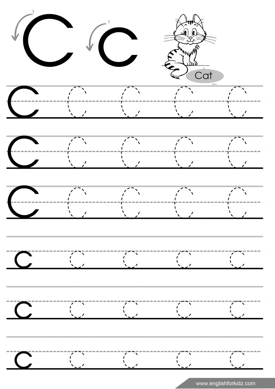 English For Kids Step By Step Letter Tracing Worksheets Letters A J 