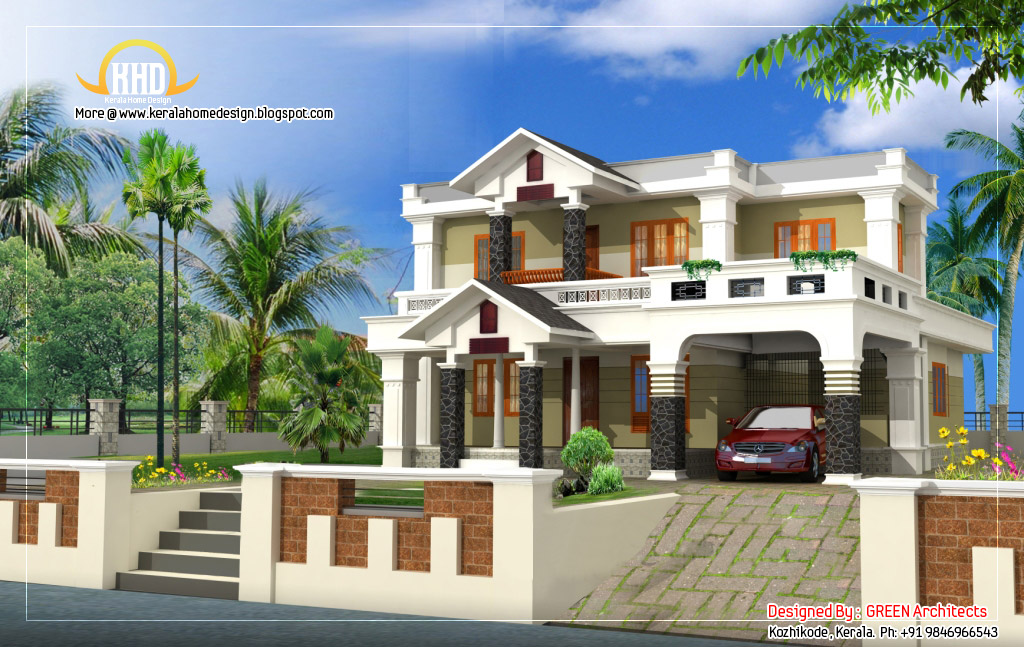 Beautiful House Elevation Design 2400, Beautiful House Plans With Photos In Kerala